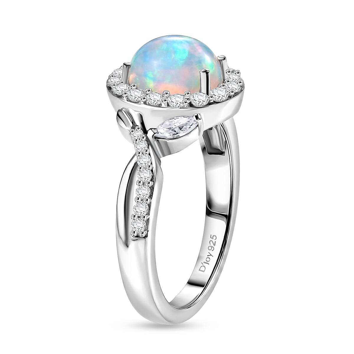 Royal Bali Collection - D'Joy Moissanite Halo Ring in Sterling Silver