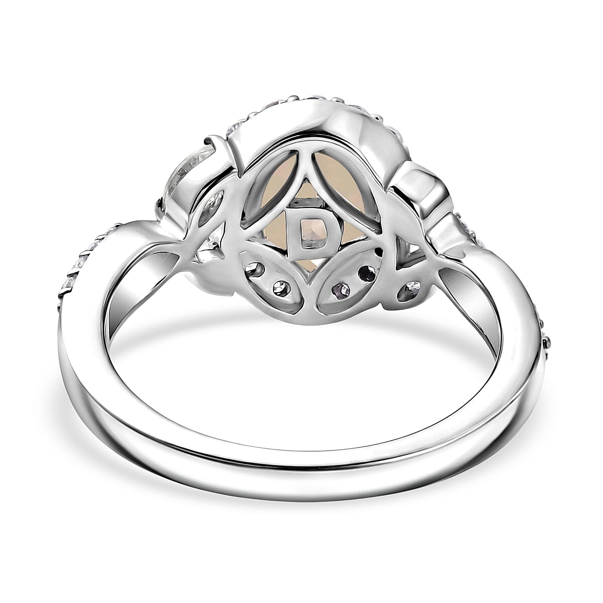 Royal Bali Collection - D'Joy Moissanite Halo Ring in Sterling Silver