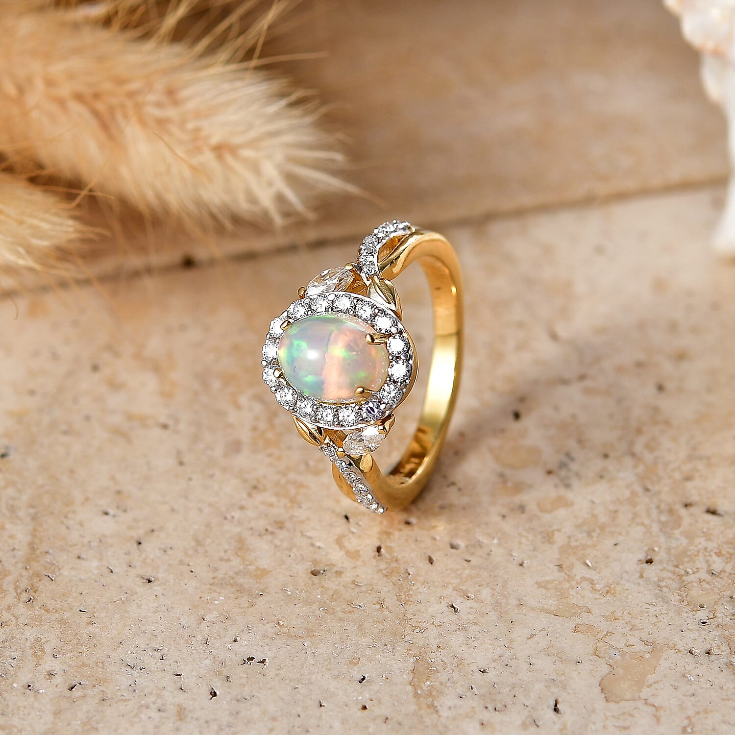 Royal Bali Collection - D'Joy Moissanite Halo Ring in Sterling Silver