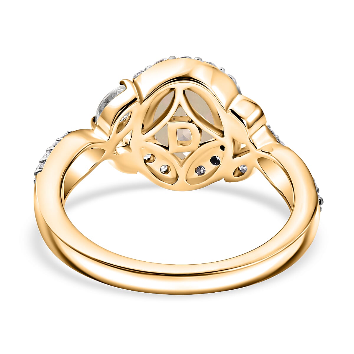 Royal Bali Collection - D'Joy Moissanite Halo Ring in Sterling Silver