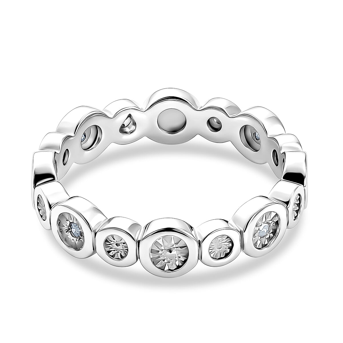 EverTrue White Diamond Band Ring Pure Yellow Brass  0.030  Ct.