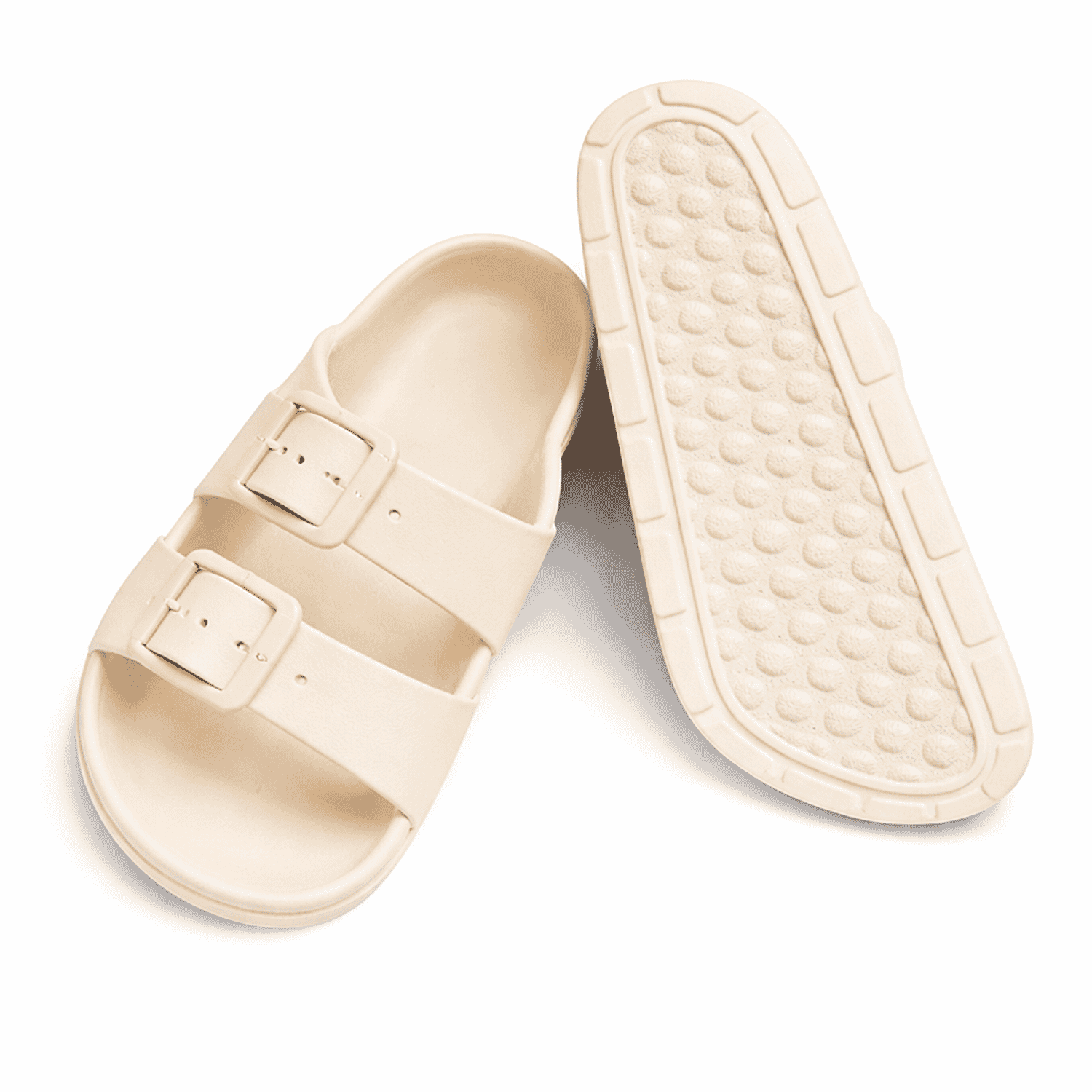 Layla Ladies Adjustable Twin Buckle Casual Slip-On Sliders