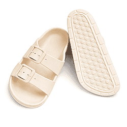 Layla Ladies Adjustable Twin Buckle Casual Slip-On Sliders