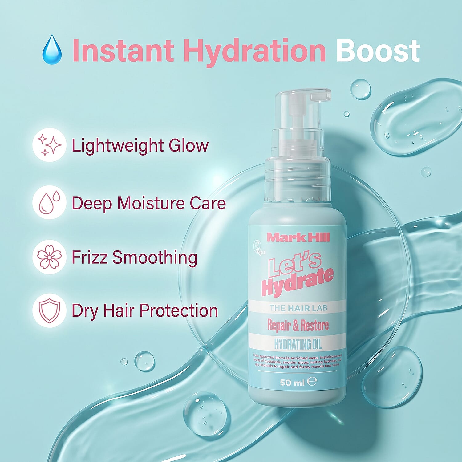 2 Piece Set- Mark Hill Let's Hydrate Hydrating Treatment Cream (200ml) & Hair Oil (50ml)