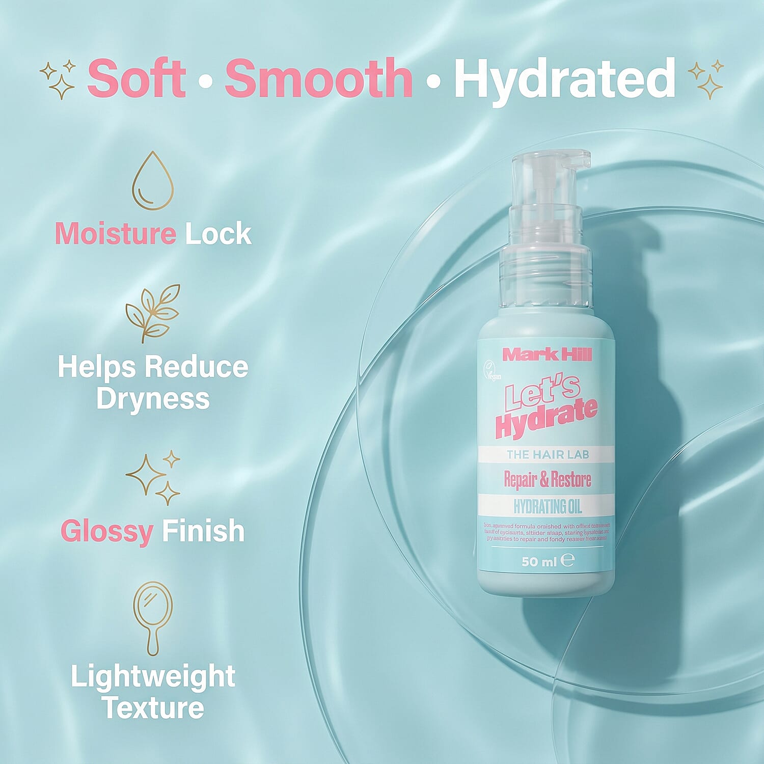 2 Piece Set- Mark Hill Let's Hydrate Hydrating Treatment Cream (200ml) & Hair Oil (50ml)