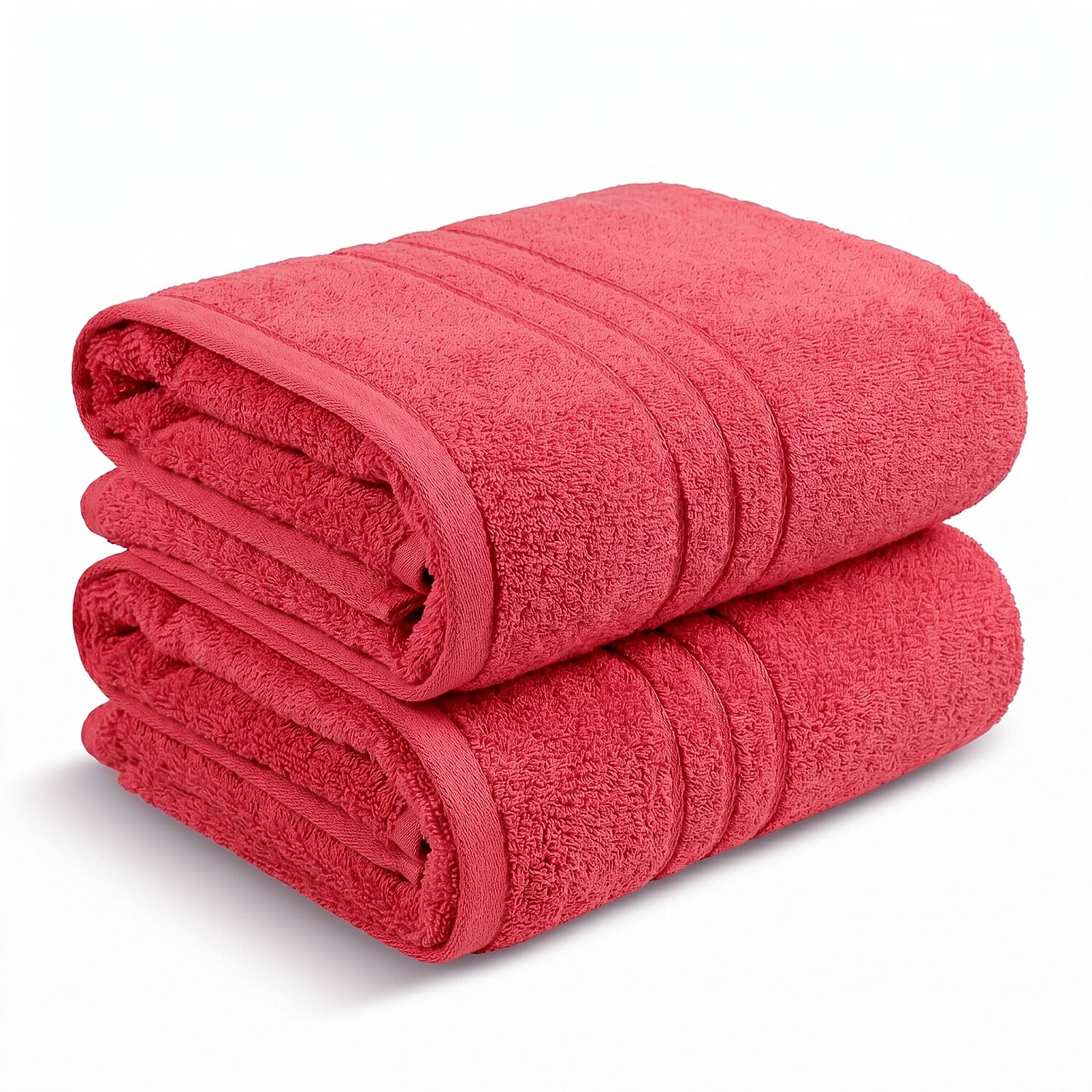 Livmore Set of 2 - Cotton Bath Sheets 550GSM (Size 88x172cm) - Coral
