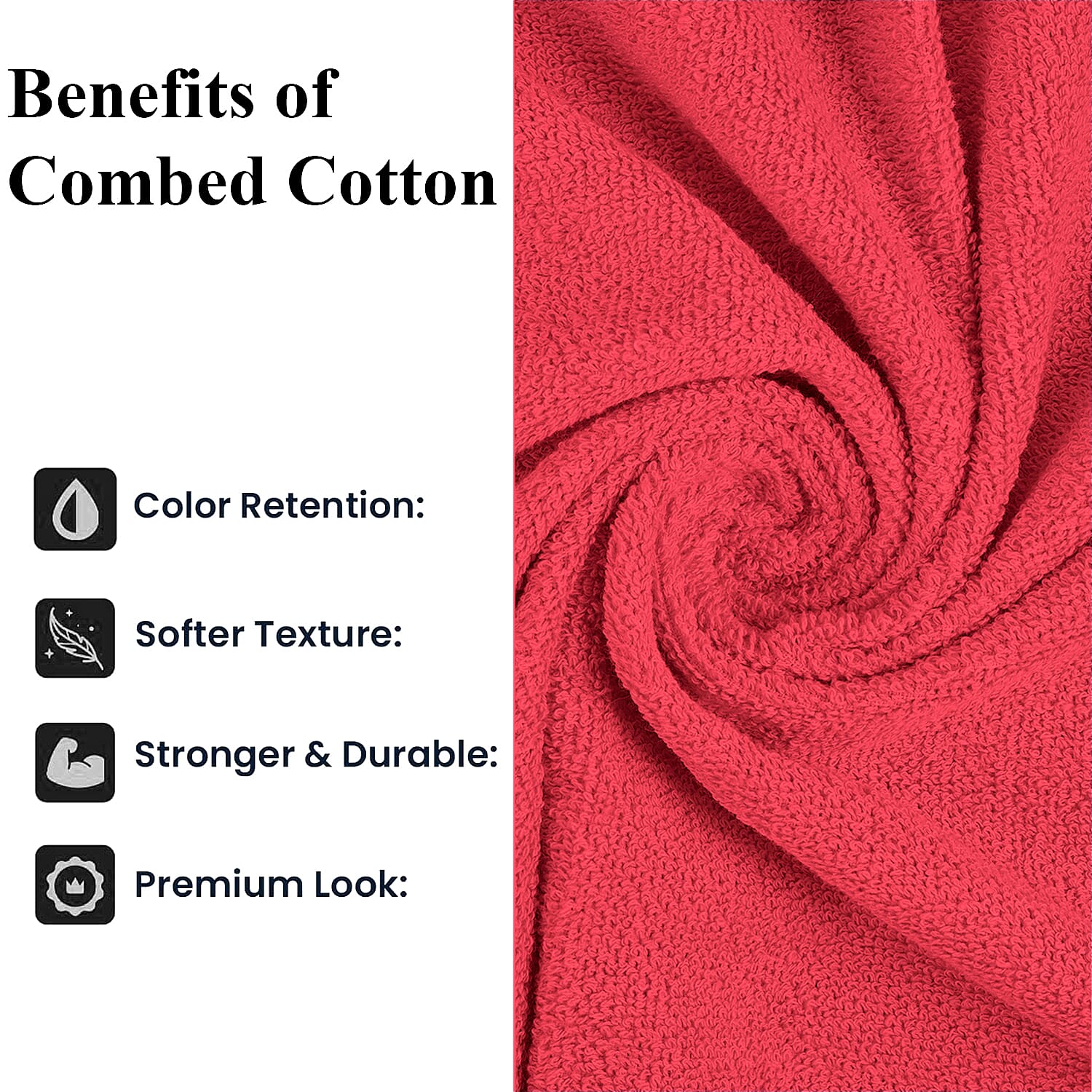 Livmore Set of 2 - Cotton Bath Sheets 550GSM (Size 88x172cm) - Coral