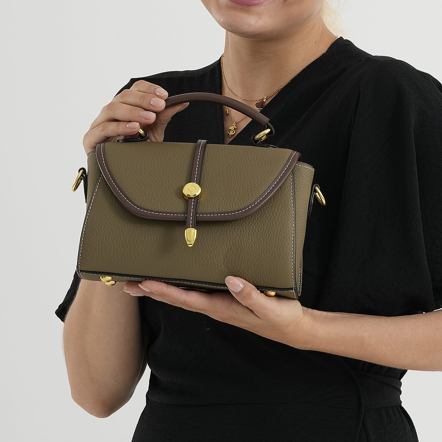 Crossbody Bag (Size - One Size) - Khaki & Black