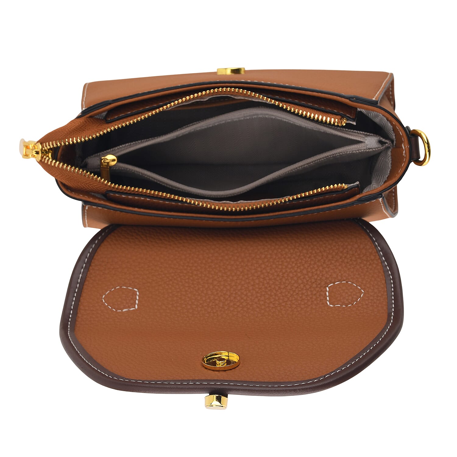 Crossbody Bag (Size - One Size) - Tan & Black