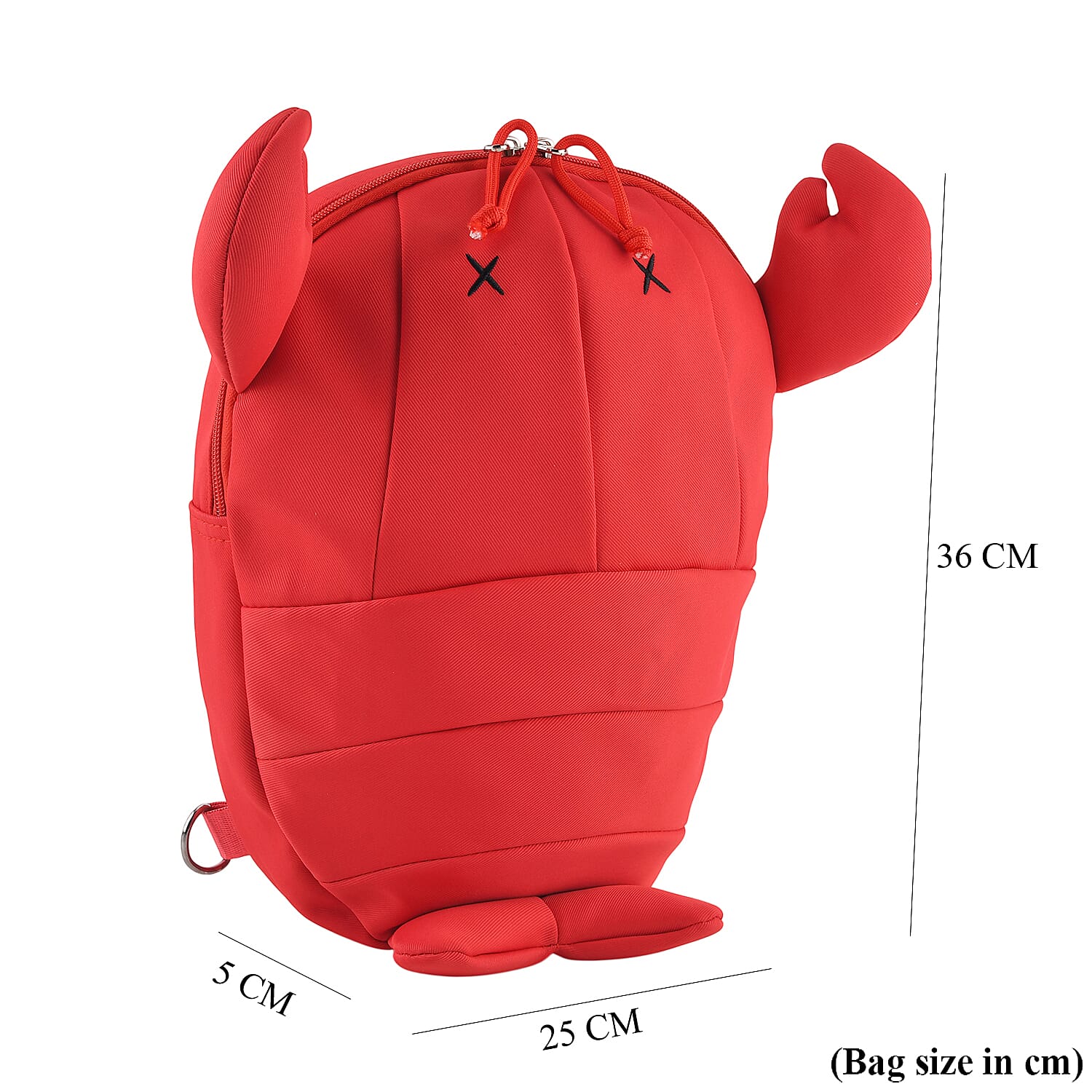 Patterned Backpack (Size 25x5x36 cm) - Red