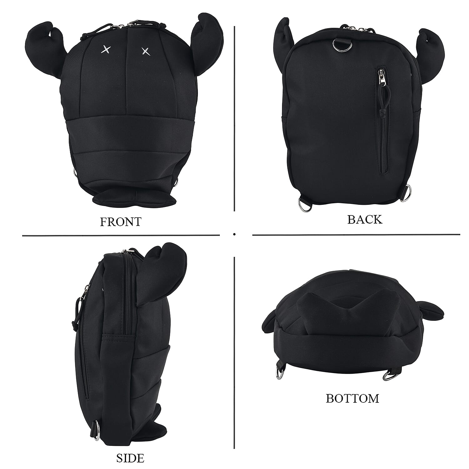 Patterned Backpack (Size 25x5x36 cm) - Black