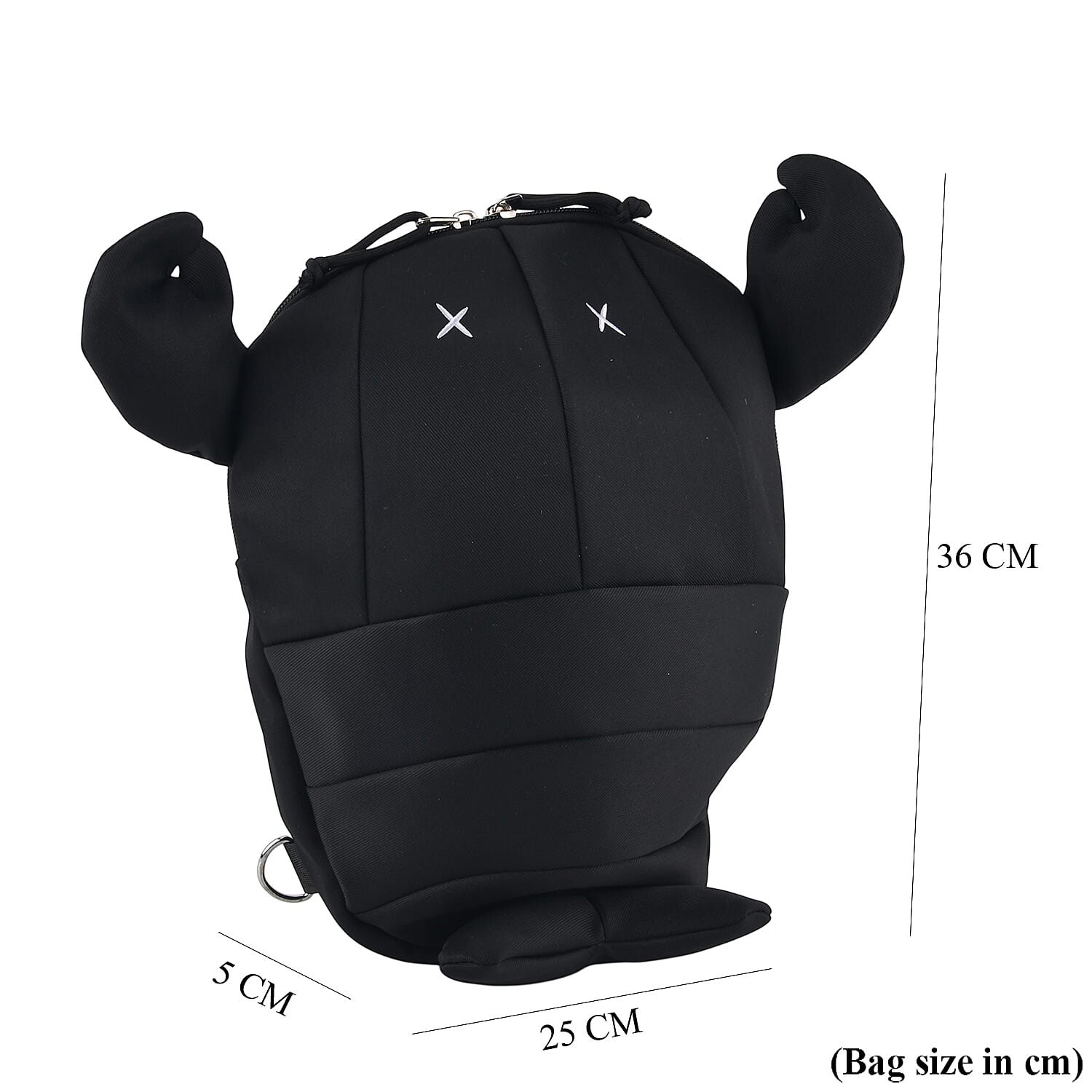 Patterned Backpack (Size 25x5x36 cm) - Black