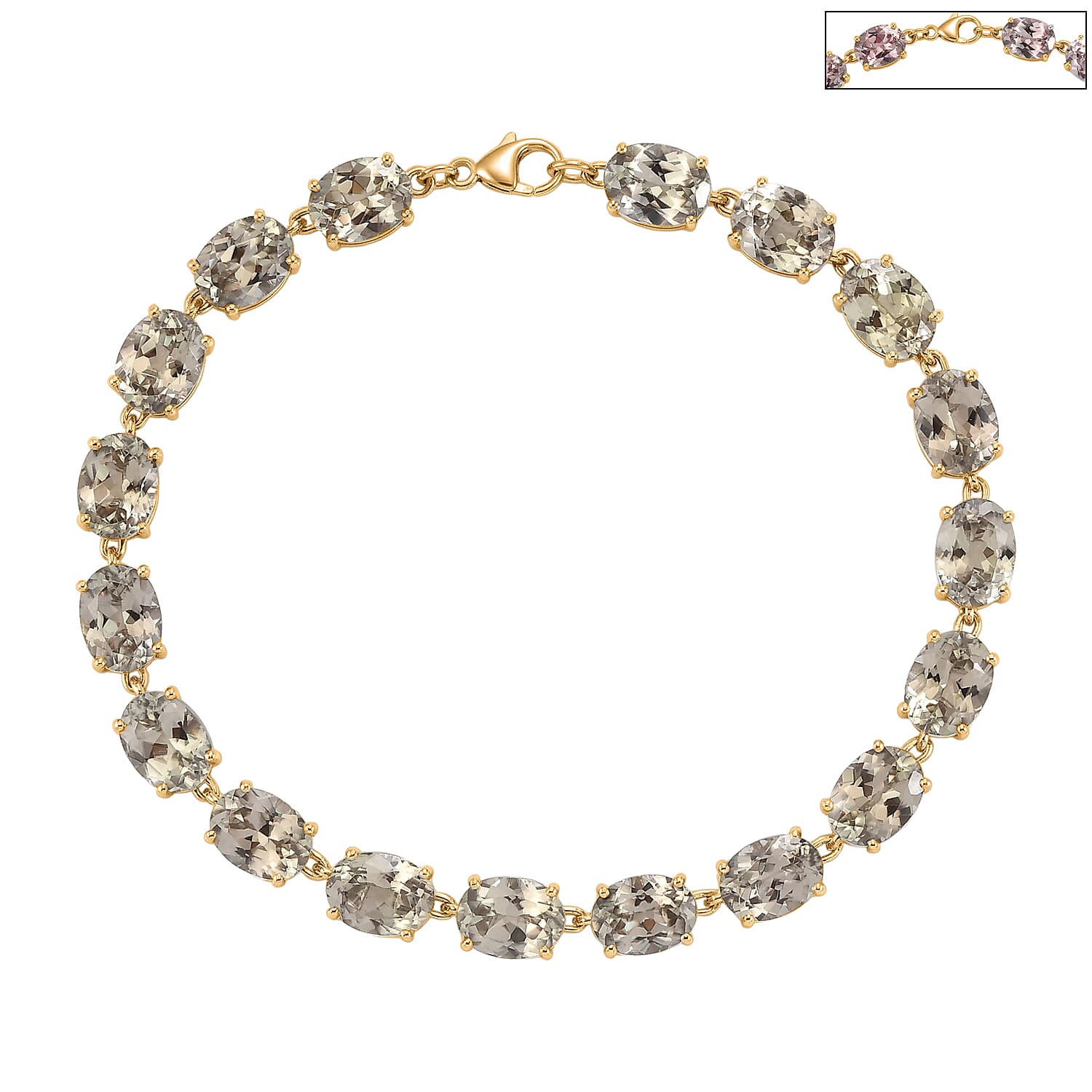 TJC 20TH BIRTHDAY SPECIAL- RHAPSODY  18K Yellow Gold AAAA Natural Turkizite Bracelet (Size - 7.5). Total Wt 27.55 Cts