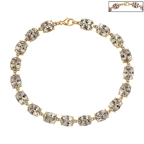 Rhapsody - 18K Yellow Gold AAAA Turkizite Cluster Bracelet (Size - 7.5) 27.56 Ct, Gold Wt. 7.55 Gms