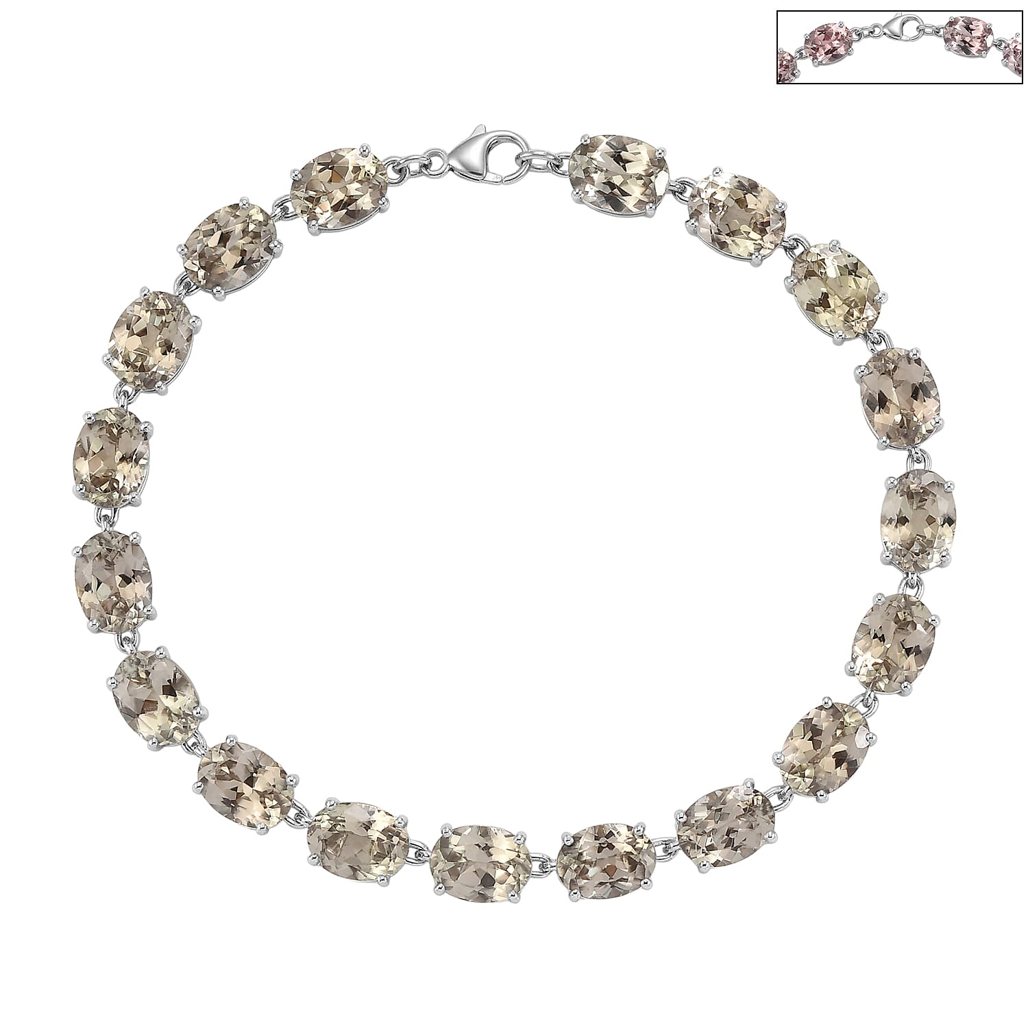 Rhapsody - 950 Platinum AAAA Turkizite Cluster Bracelet (Size - 7.5) 27.56 Ct, Platinum Wt.10.72 Gms