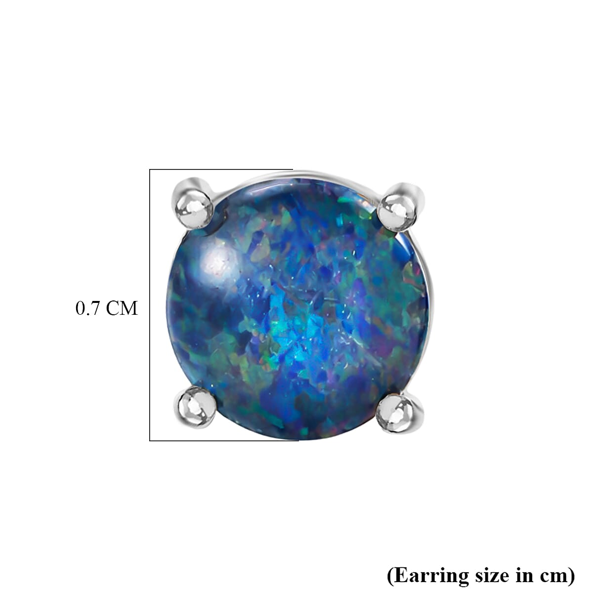 D'Joy - Boulder Opal Triplet Solitaire Stud Push Post Earring in Platinum Overlay Sterling Silver 1.64 Ct.