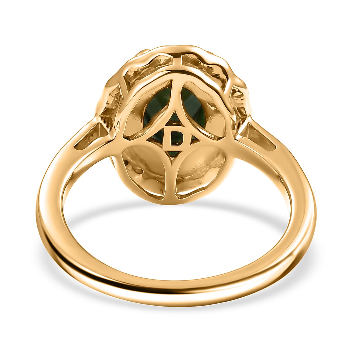 D'Joy - Boulder Opal Triplet & White Zircon Solitaire Ring in Yellow Gold Plated Sterling Silver 1.32 Ct.