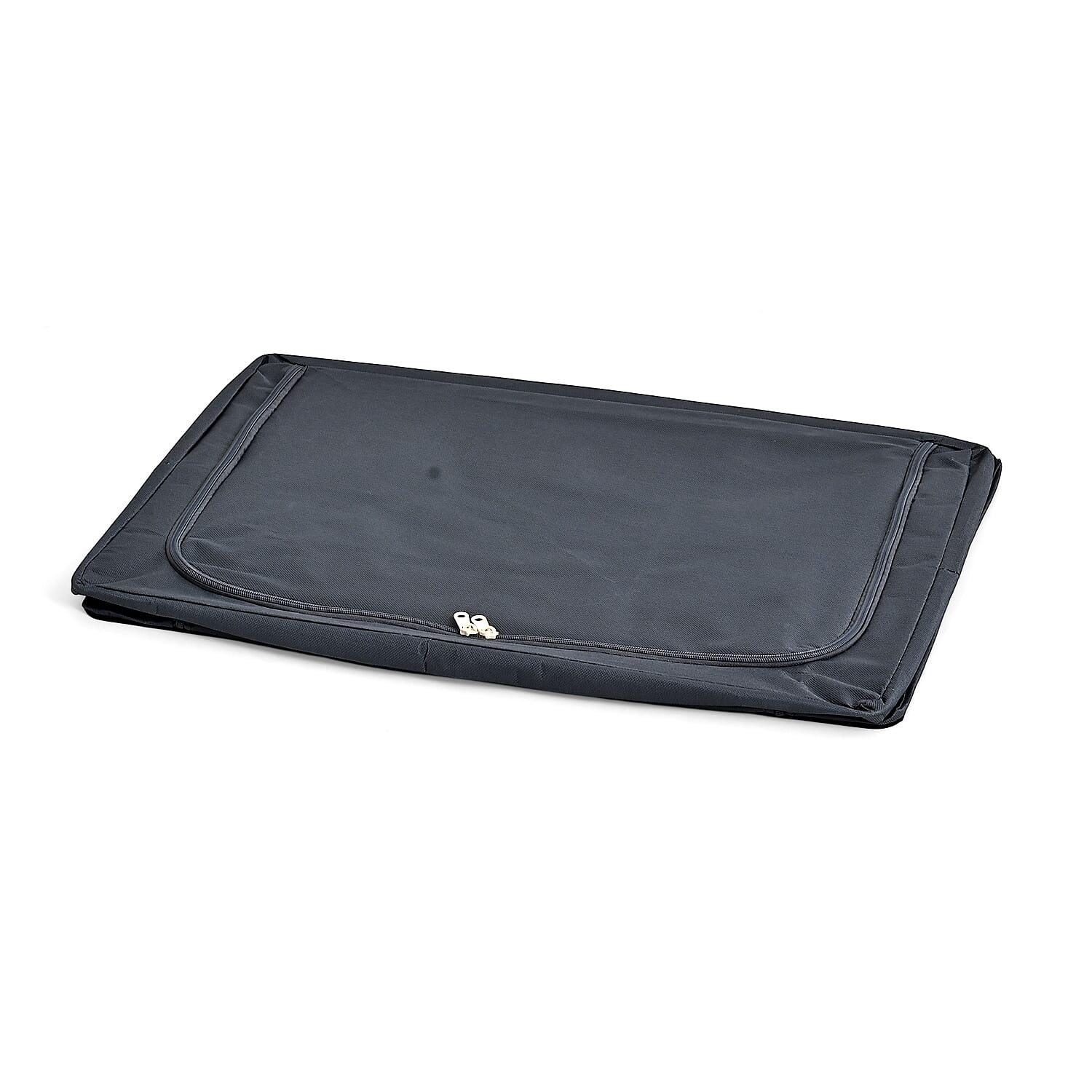Foldable Steel Frame Clothes Organizer with Clear Window & Dual Zippers (60x42x39cm) - Dark Grey