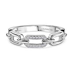 LUXURIANT Lab Grown Diamond Interlinked Ring in Sterling Silver (SI-G-H)