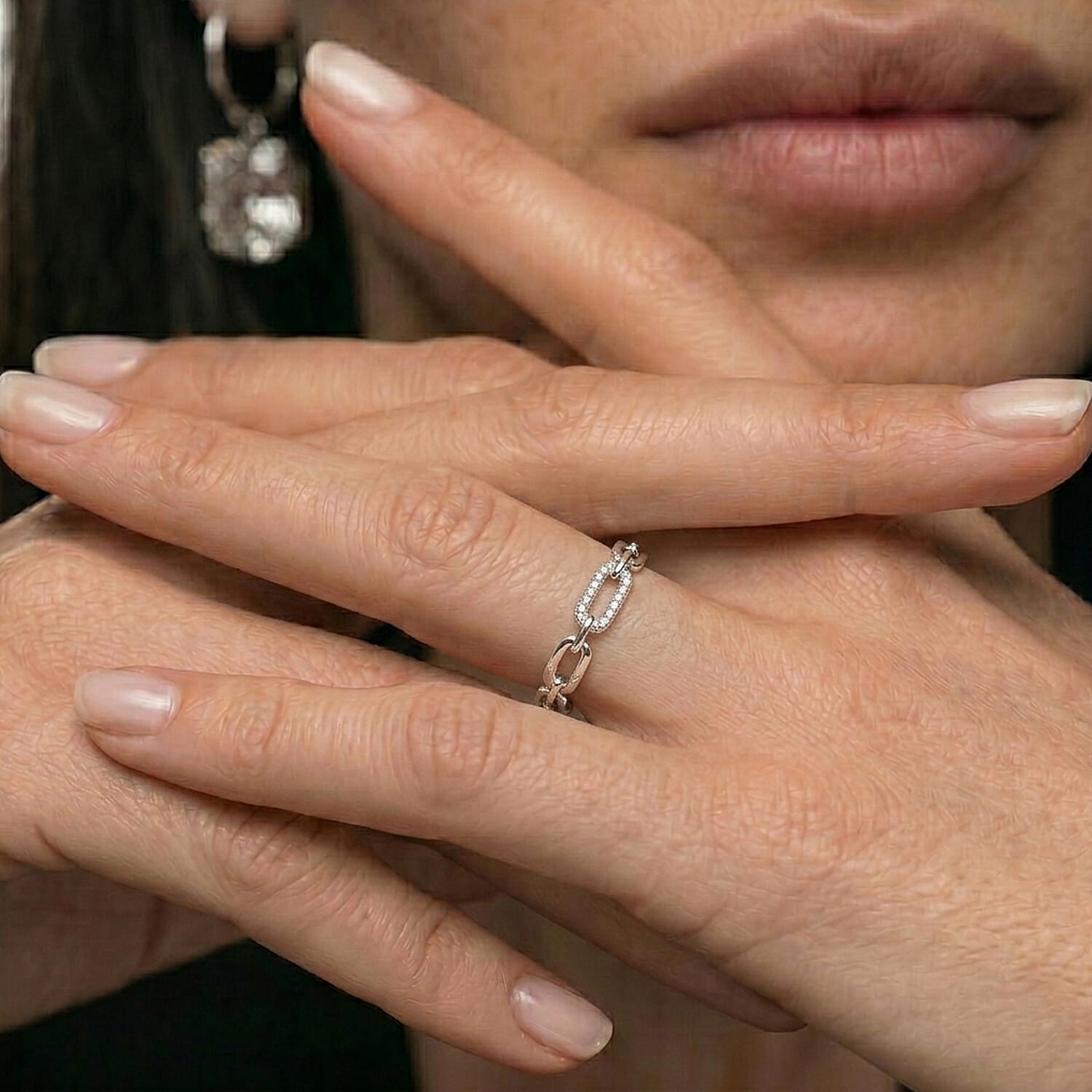 LUXURIANT - Lab Grown Diamond (SI-G-H) Interlinked Ring in Sterling Silver
