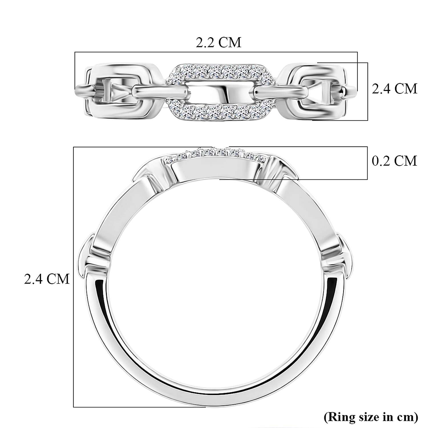 LUXURIANT - Lab Grown Diamond (SI-G-H) Interlinked Ring in Sterling Silver