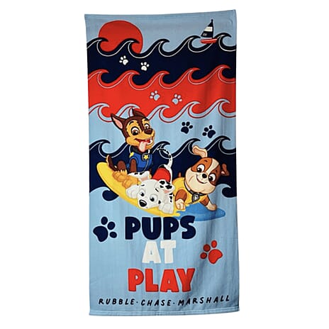 Pups at Play Kids Beach Towel - Multi Colour