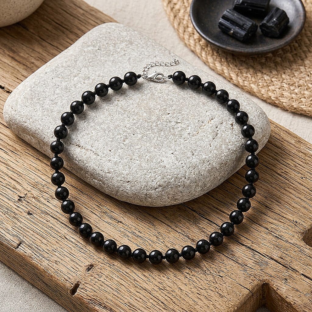 Natural Black Jade Beads Adjustable Necklace (Size - 20-2 Ext) in Rhodium Overlay Sterling Silver 340.00 Ct.