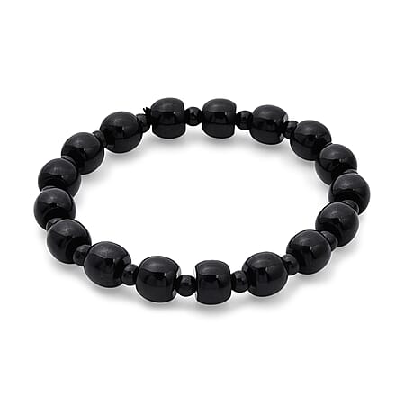 Natural Black Jade Stretchable Bracelet (Size - 7 to 7.5) 150.00 Ct. Natural Black Jade Stretchable Bracelet (Size - 7 to 7.5) 150.00 Ct.