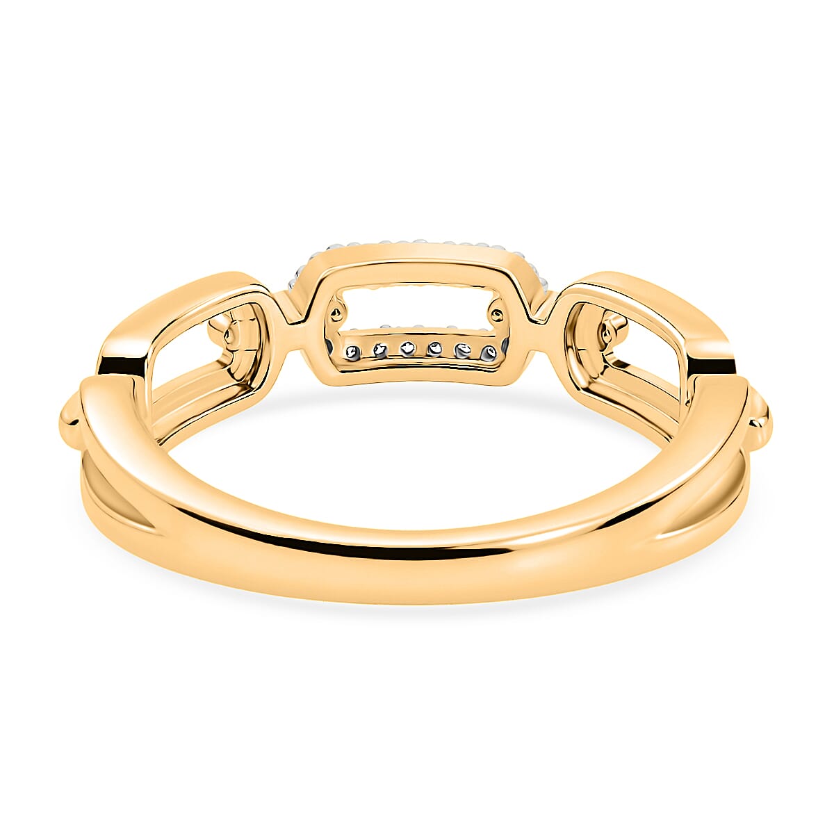 Luxuriant Lab Grown Diamond Fancy Ring in 18K YG VermeilSterling Silver  0.080  Ct.