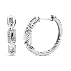 Luxuriant - Lab Grown Diamond (SI-G-H) Hoop Earring in Rhodium Overlay Sterling Silver