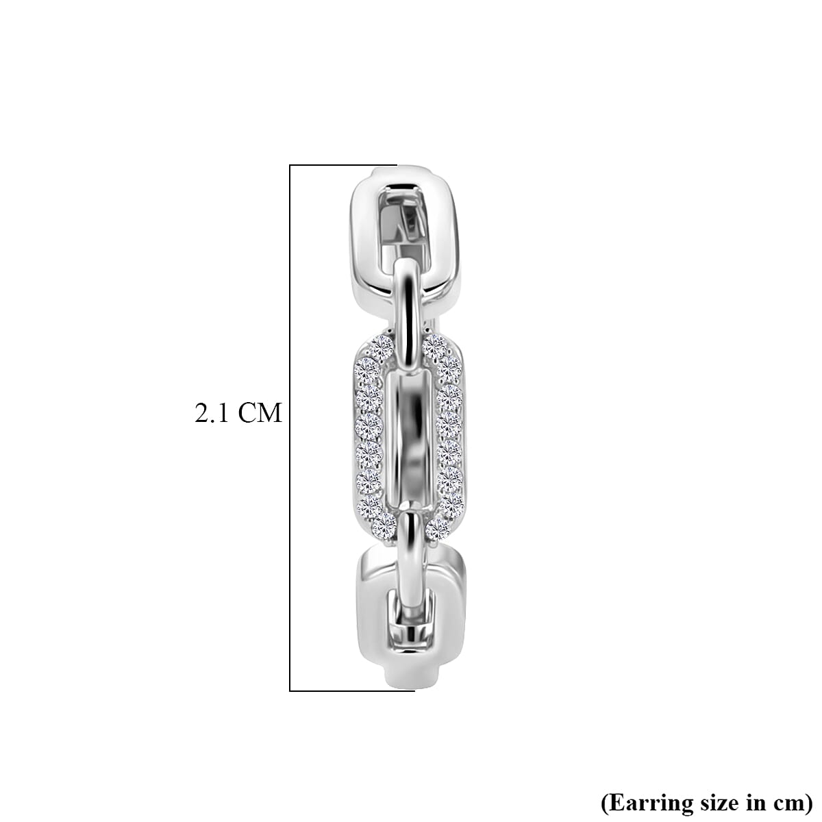 Luxuriant - Lab Grown Diamond (SI-G-H) Hoop Earring in Rhodium Overlay Sterling Silver