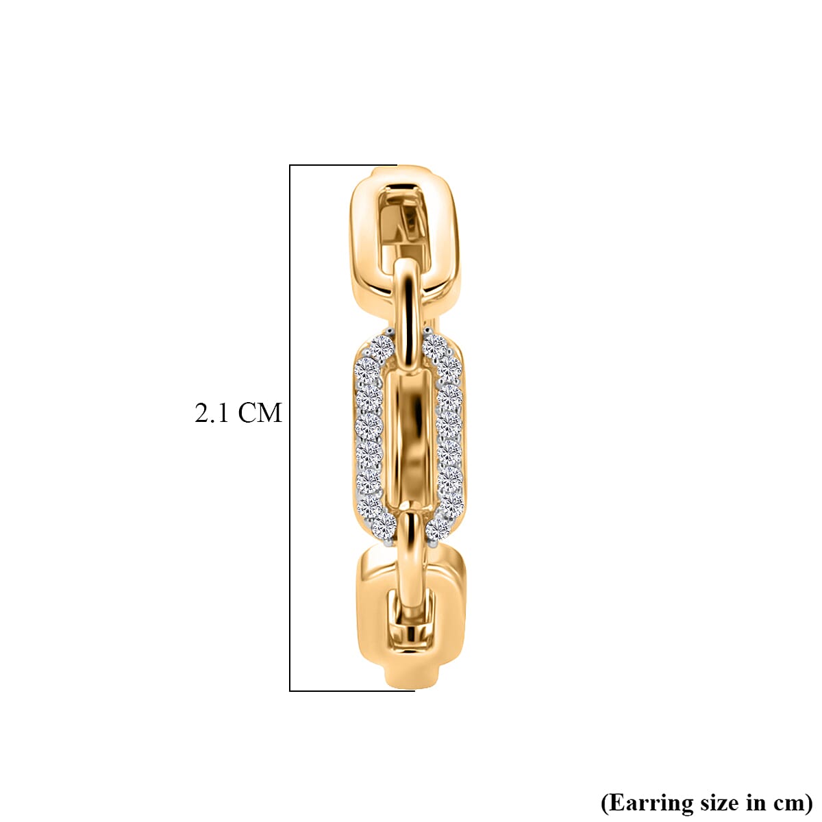 Luxuriant - Lab Grown Diamond (SI-G-H) Hoop Earring in 18K Vermeil Yellow Gold Plated Sterling Silver