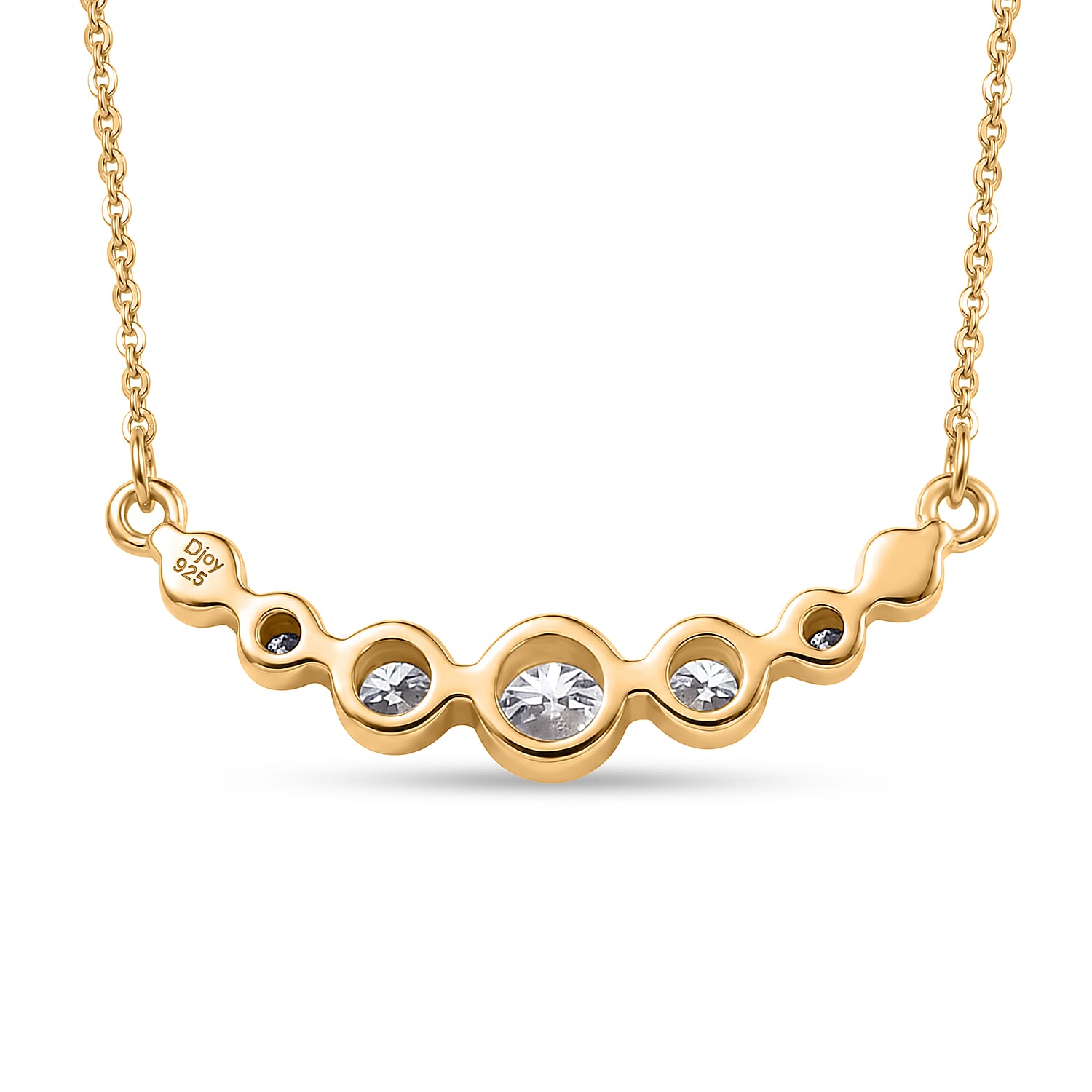 Royal Bali Collection - D'Joy Moissanite Necklace (Size - 20) with Lobster Clasp in 18K Vermeil Yellow Gold Plated Sterling Silver 1.18 Ct.