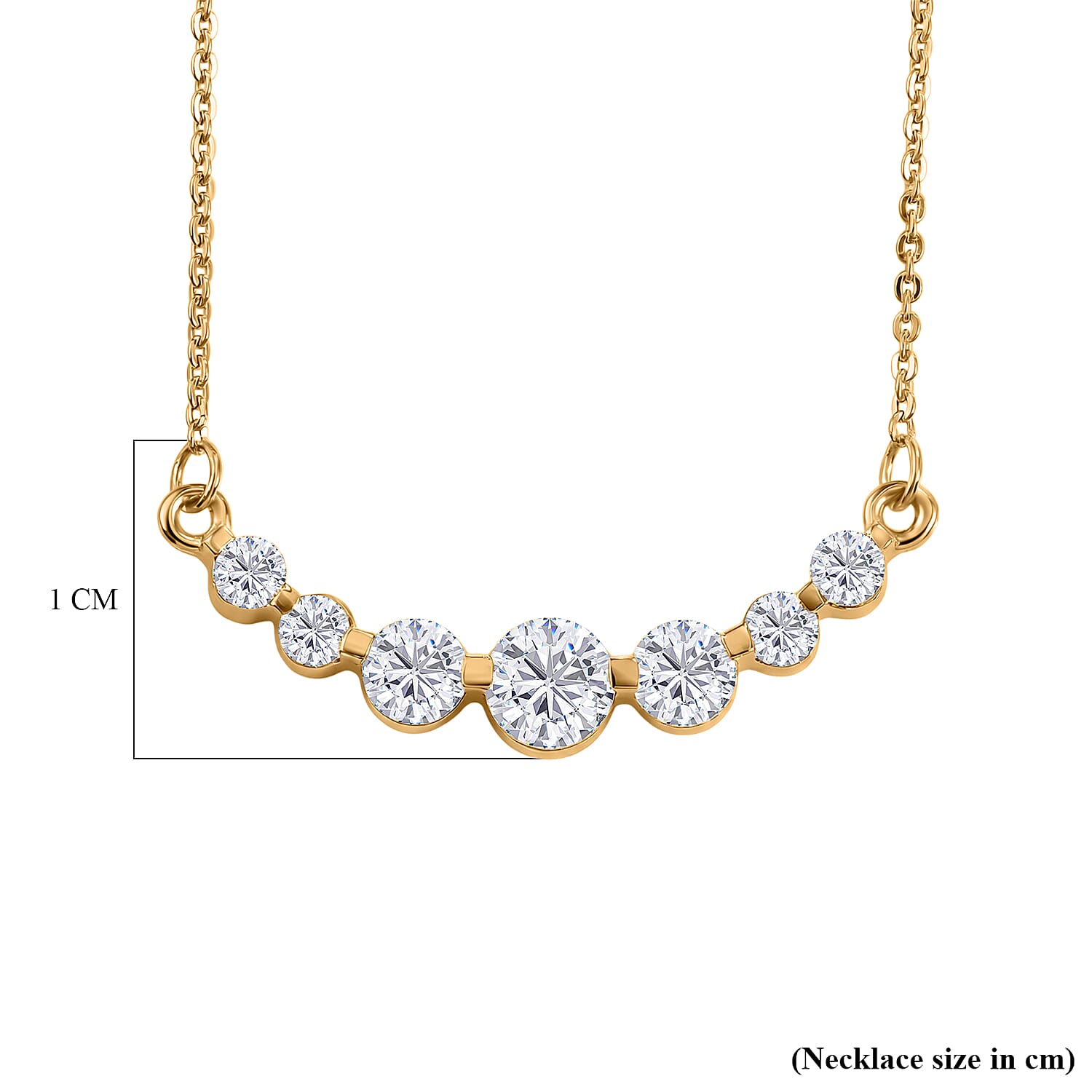 Royal Bali Collection - D'Joy Moissanite Necklace (Size - 20) with Lobster Clasp in 18K Vermeil Yellow Gold Plated Sterling Silver 1.18 Ct.