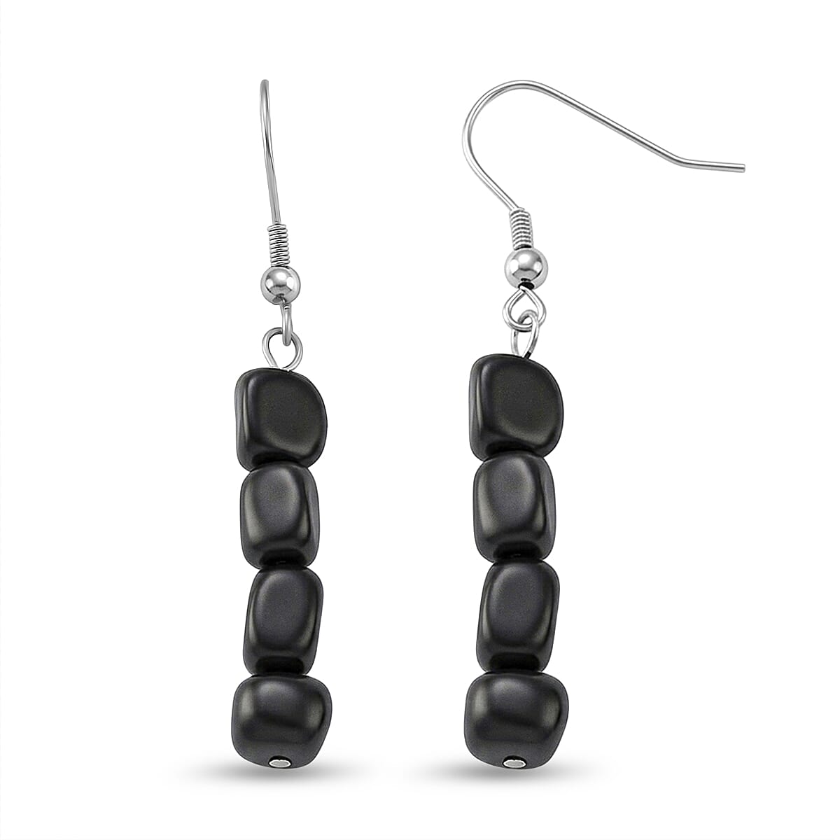 Shungite Beads Drop Earring with Hook 12.00 Ct.