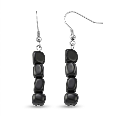 Shungite Beads Drop Earring with Hook 12.00 Ct.