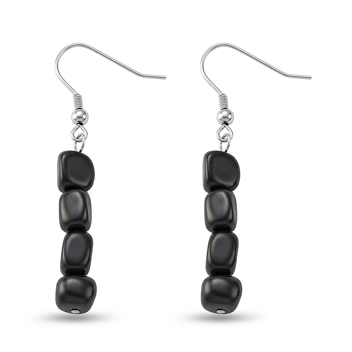 Shungite Beads Drop Earring with Hook 12.00 Ct.