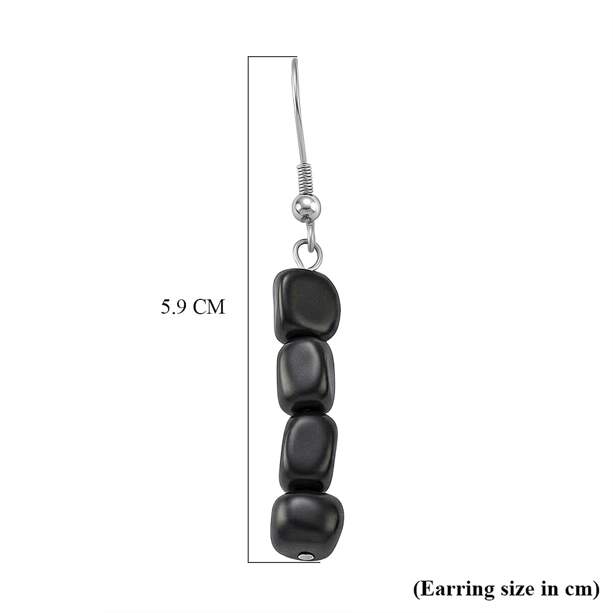 Shungite Beads Drop Earring with Hook 12.00 Ct.