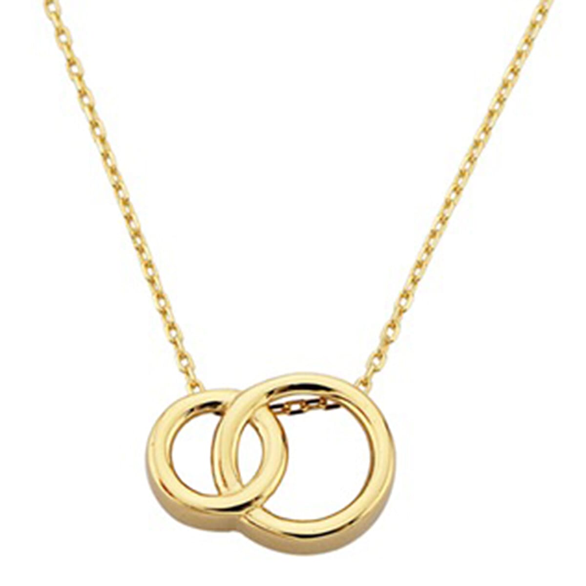 Designer Inspired - 9K Yellow Gold Interlocking Necklace (Size - 18)