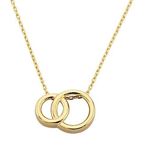 Designer Inspired - 9K Yellow Gold Interlocking Necklace (Size - 18)