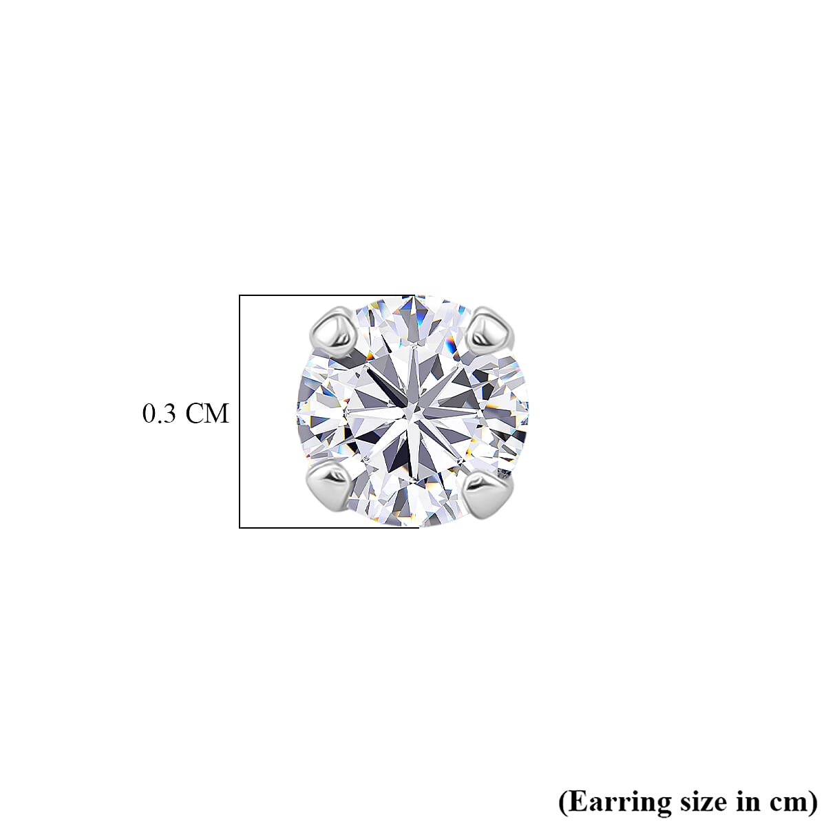 Luxuriant - Lab Grown Diamond (SI-G-H) Earring with Push Back in Rhodium Overlay Sterling Silver 0.23 Ct.