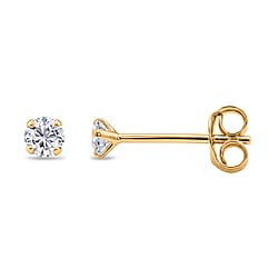 Luxuriant - Lab Grown Diamond (SI-G-H) Earring with Push Back in Yellow Gold Plated Sterling Silver 0.23 Ct.
