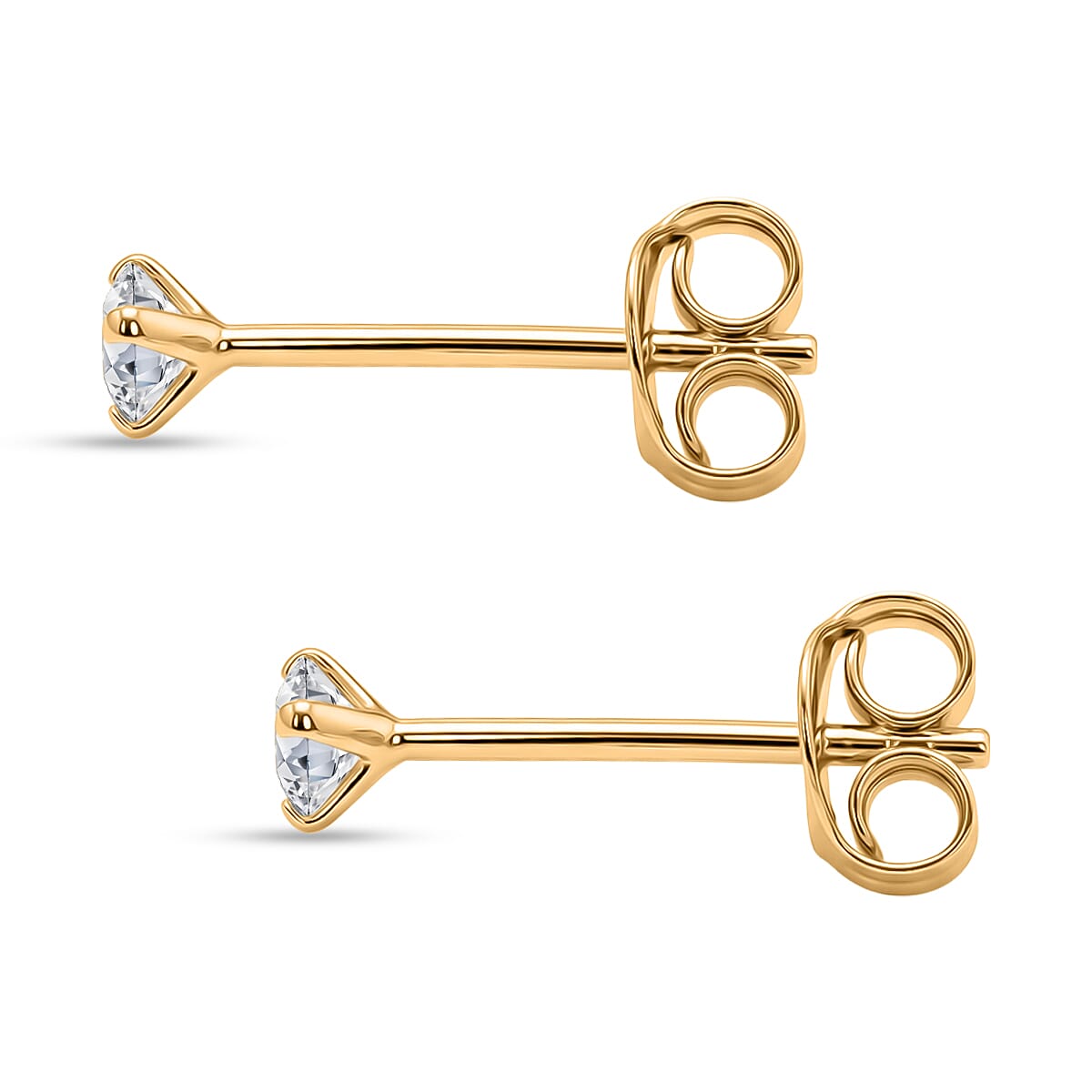 Luxuriant - Lab Grown Diamond (SI-G-H) Earring with Push Back in Yellow Gold Plated Sterling Silver 0.23 Ct.