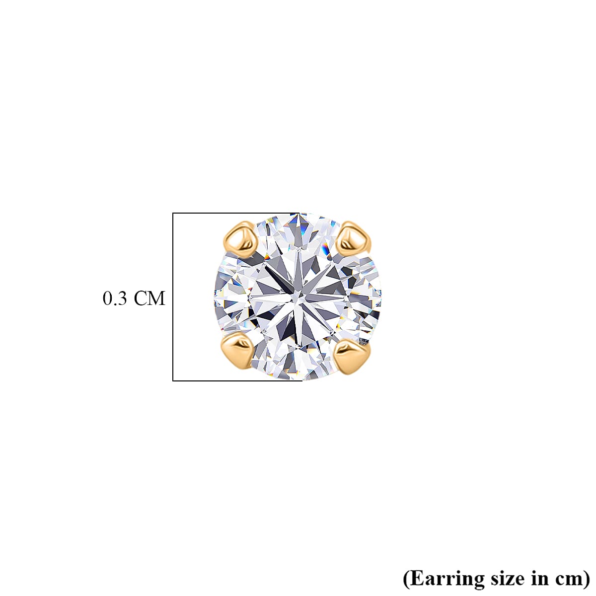 Luxuriant - Lab Grown Diamond (SI-G-H) Earring with Push Back in Yellow Gold Plated Sterling Silver 0.23 Ct.