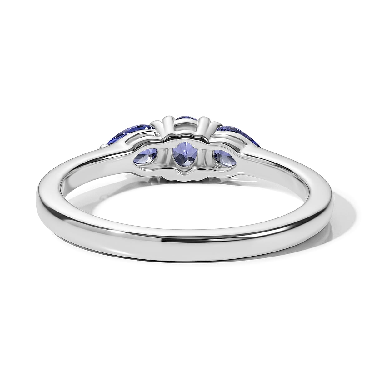Tanzanite Ring in Platinum Overlay Sterling Silver