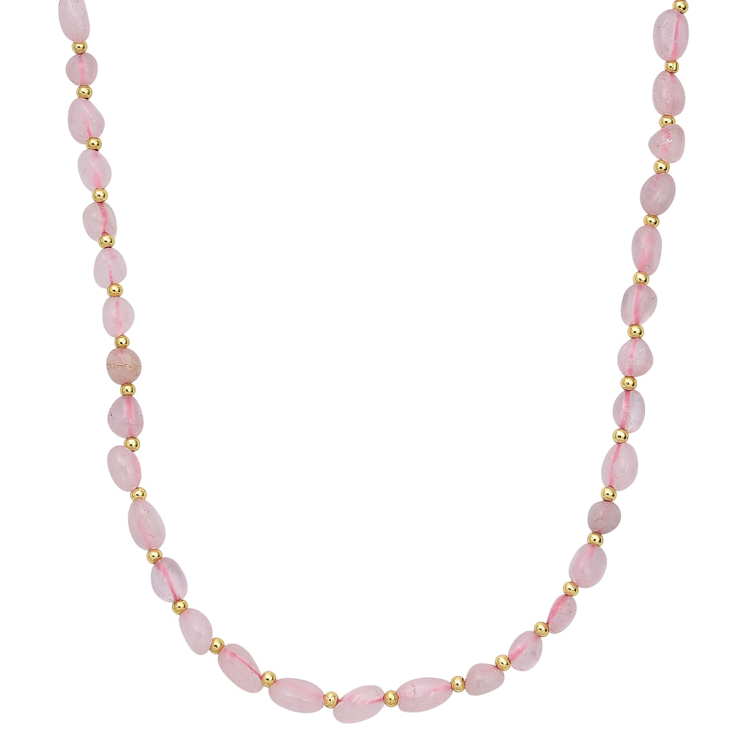 Rose Quartz Adjustable Beads Necklace (Size - 24-1 Ext) 100.00 Ct.