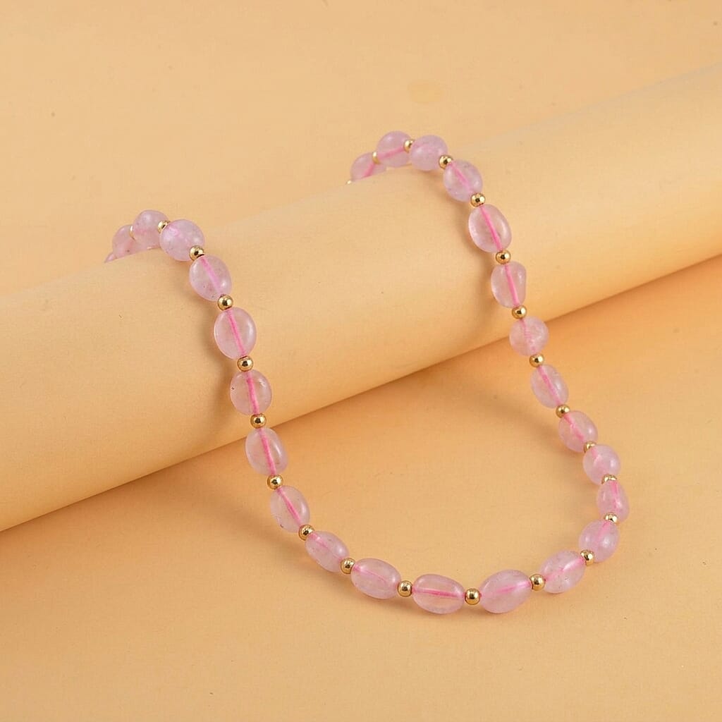 Rose Quartz Adjustable Beads Necklace (Size - 24-1 Ext) 100.00 Ct.