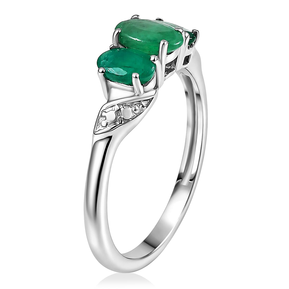 Royal Bali Collection - D'Joy Oval Cut Trilogy Ring in Sterling Silver