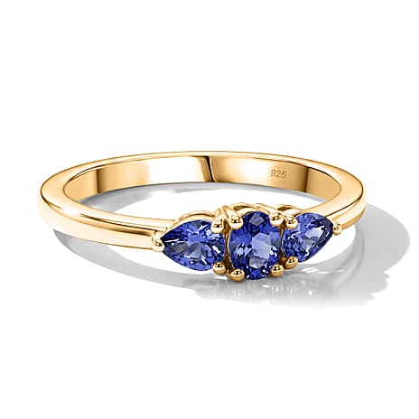 Tanzanite Ring in Yellow Gold Plated Sterling Silver