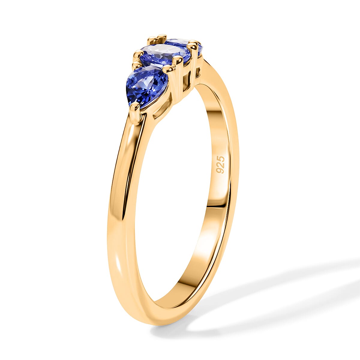 Tanzanite Ring in Yellow Gold Plated Sterling Silver